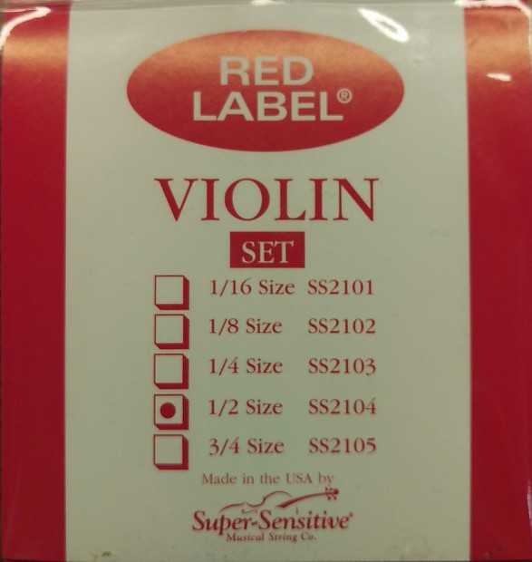 Super-Sensitive 2104 Red Label 1/2 Size Violin Strings image 1