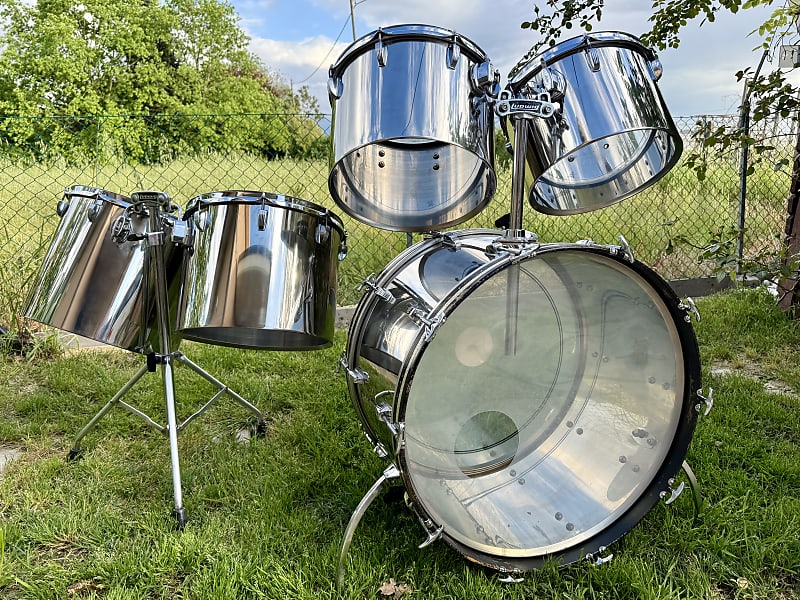 BONHAM Ludwig Stainless Steel Kit 24-13-14-15-16 concert toms - 1976-1978 - Great conditions image 1