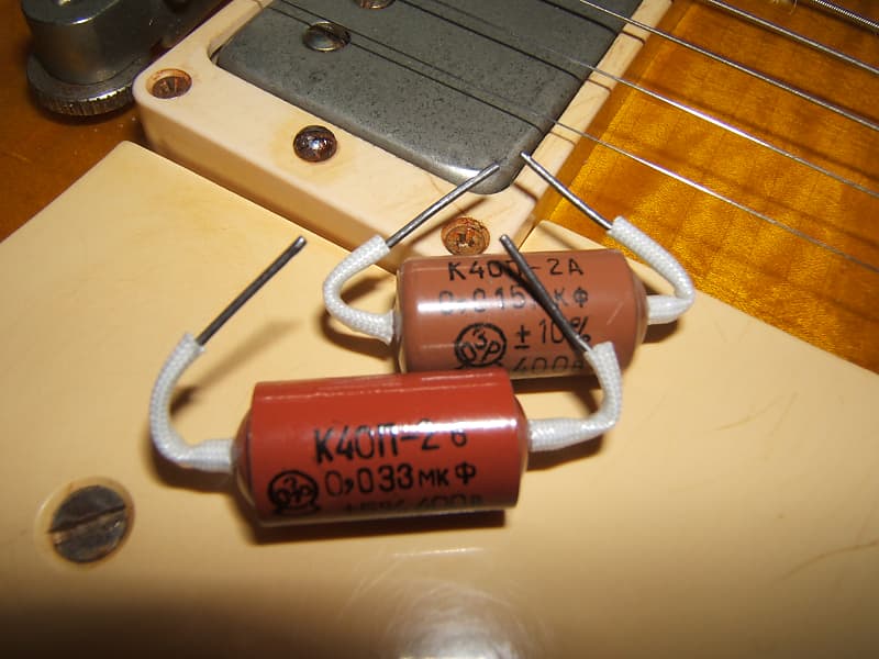 PIO Soviet Guitar Tone Capacitor Pair for Les Paul,  .015MFD/.033MFD image 1