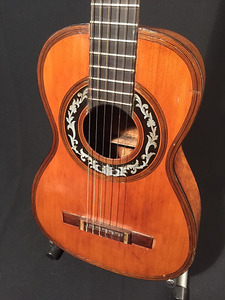 c1870 Antonio Carlos Garcia small body guitar Madrid Spain