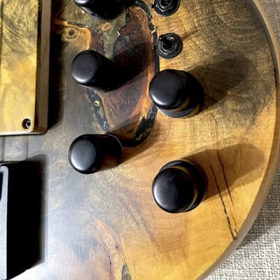 Prat M-BSV 5 string  bass 2016 Buckeye Burl top - Nordstrand pickups - Noll electronics - Fodera strings image 4