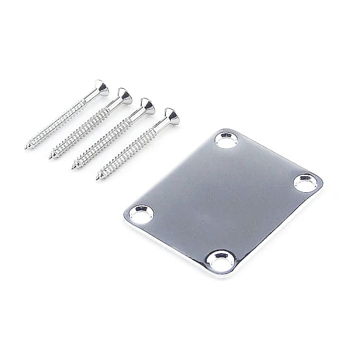 Neck Plate for Stratocaster and Telecaster Guitars - Chrome | Reverb