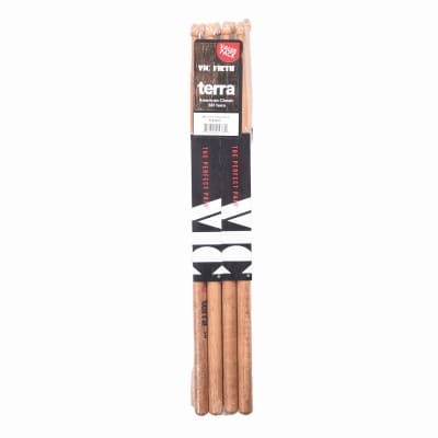 Vic Firth American Classic 5BT Terra Wood Tip Drum Sticks (3 Pair Bundle + 1 Free) image 1