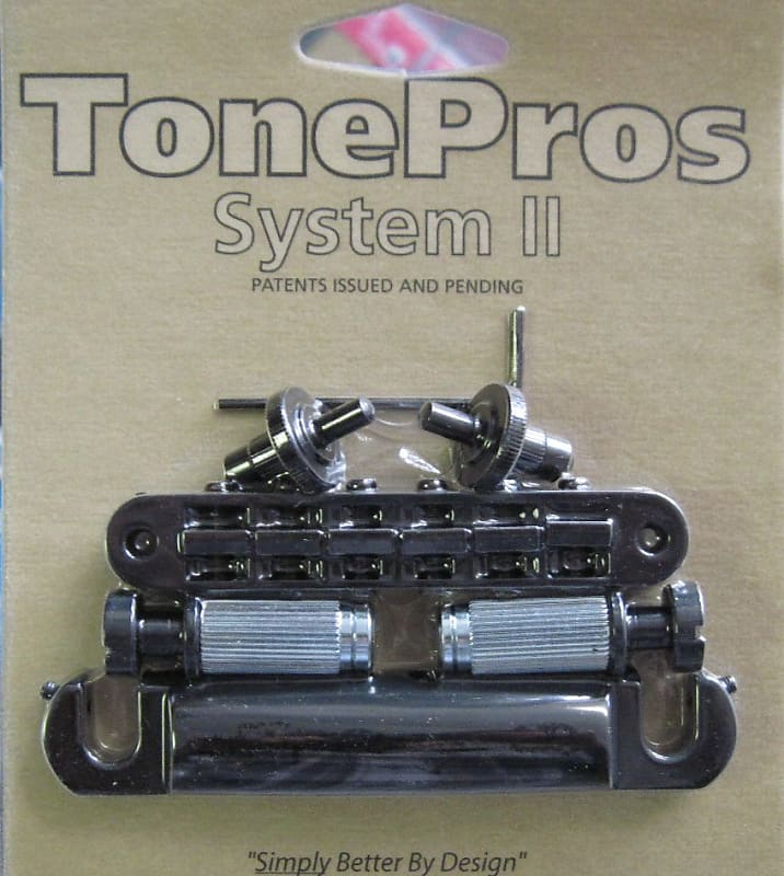 TonePros LPM04-B Standard Tuneomatic/Tailpiece Set Black image 1