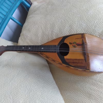 Robert barth ? 1900-1920 - Wood Inlay German bowlback, Neapolitan mandolin , parts or repair image 3