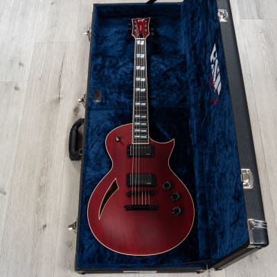 ESP USA Eclipse Semi-Hollow Guitar, Ebony Fretboard, EMG 57 / 66, Black Cherry image 10