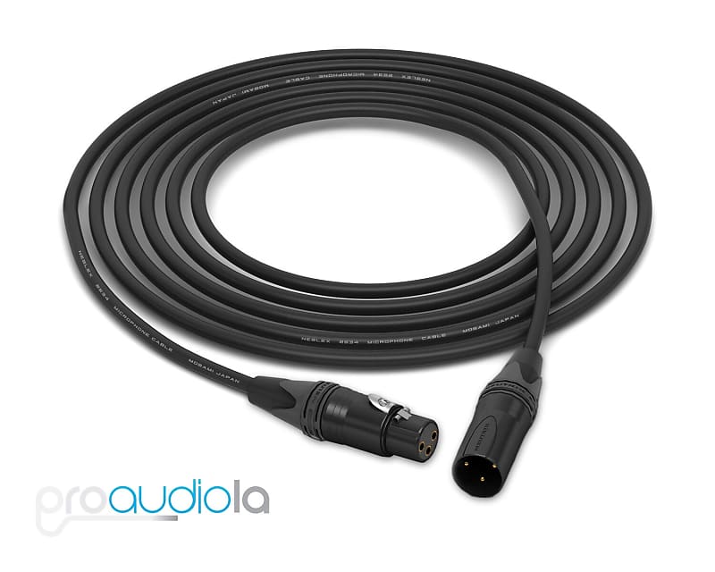 Mogami 2534 Quad Cable | Neutrik Gold XLR-F XLR-M | Black 1 Feet | 1 Ft. |  1'