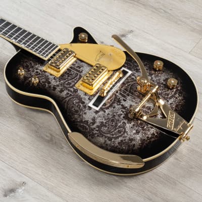 Gretsch G6134TG Limited Edition Paisley Penguin Bigsby Guitar, Black Paisley image 1