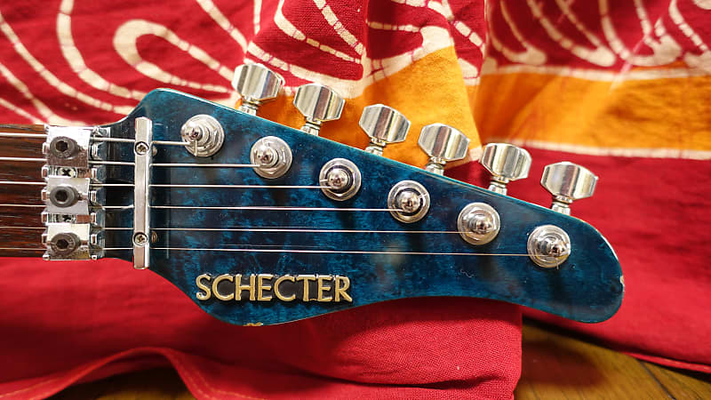 Final Price!】 SCHECTER EX-V-22-CTM-FRT Blue 5A Quilt Maple