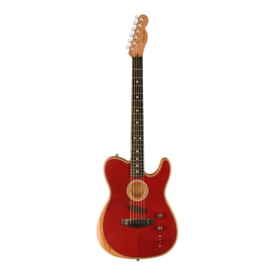 Fender American Acoustasonic Telecaster Solid Body Acoustic Guitar Ebony/Crimson Red - 0972018238 image 3