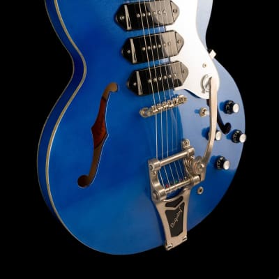 Used Epiphone Limited Edition Riviera Custom P93 Royale Chicago Blue Pearl with Gig Bag image 10