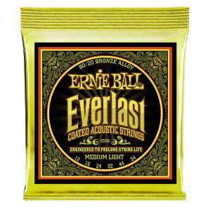 Ernie Ball 2556 Everlast Coated Medium Light Acoustic Guitar Strings, .012 - .054
