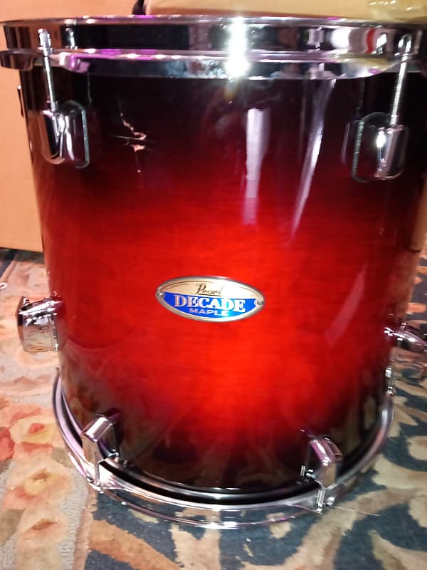 Pearl Decade Maple Floor Tom 14x14 RedBurst Reverb