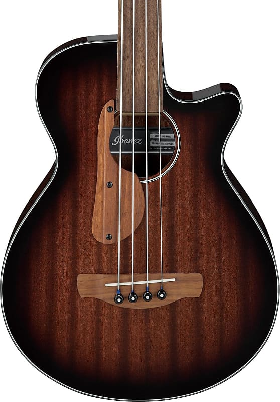 Ibanez AEGB24FE AEG Fretless Acoustic-electric Bass Guitar - Mahogany Sunburst image 1