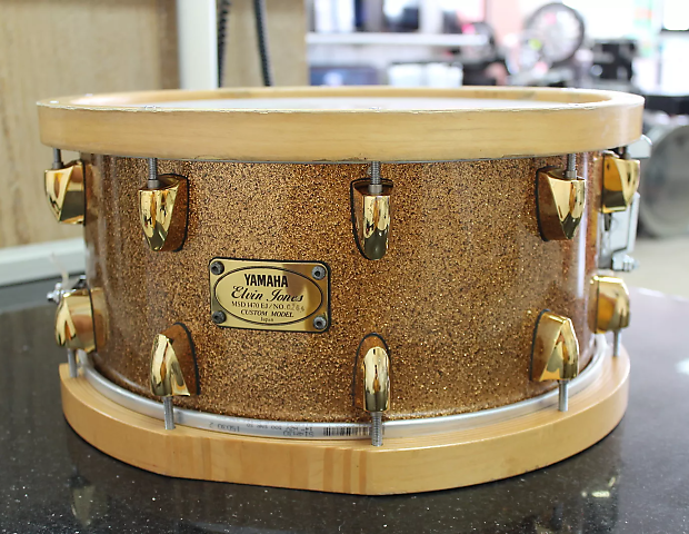 Yamaha Elvin Jones Signature 14x7" Maple Snare Drum with Wood Hoops image 1