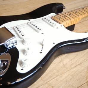 2001 Fender Stratocaster Custom Shop Relic 1956 Reissue Blackie w/ COA & ohsc image 7