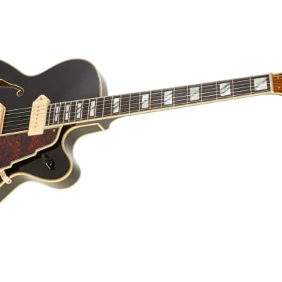 D'Angelico Excel 59 Hollowbody Electric Guitar - Solid Black w/ Stairstep Tailpiece  DAE59SBK2GT image 20