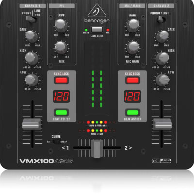 Behringer VMX100USB 2-Channel DJ Mixer USB image 1