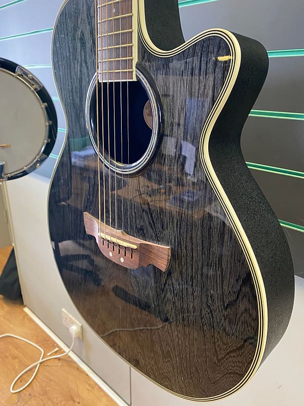 Crafter FX550EQ See-Thru Black Electro Acoustic Guitar | Reverb