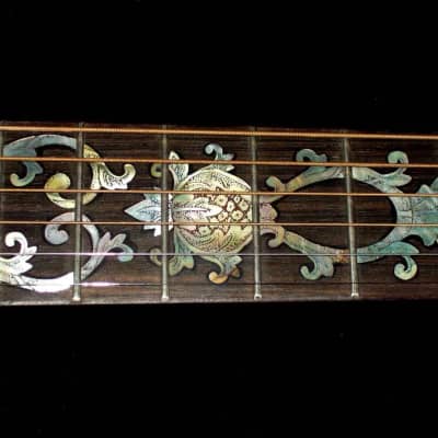 Blueberry Handmade Acoustic Guitar Grand Concert Floral Motif Built to Order image 5