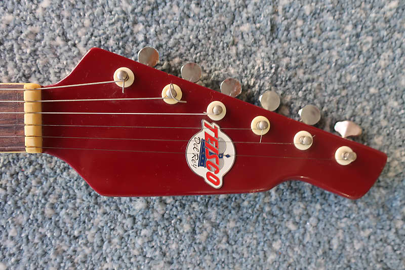 Vintage 1960s Teisco Kimberly Wine Red Maroon Bizarre Funky Strat