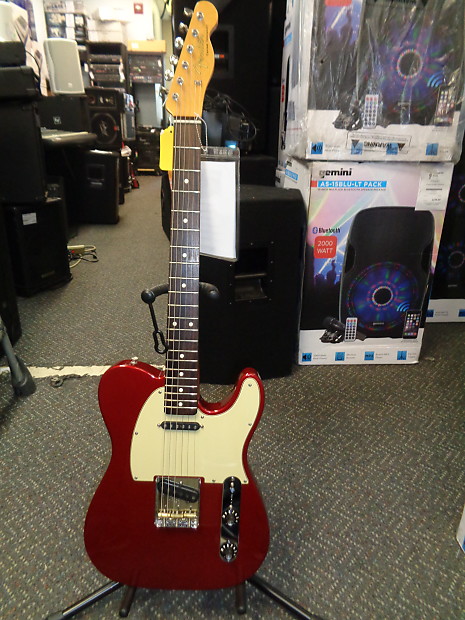 used Fender MIM Muddy Waters Custom Telecaster electric guitar cherry red
