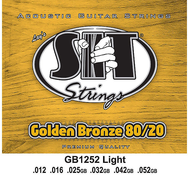 SIT GB1252 Golden Bronze 80/20 Acoustic Guitar Strings - Light 12-52 image 1