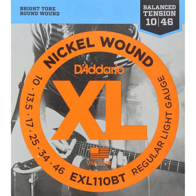 D'Addario EXL110BT Nickel Wound Balanced Tension Regular Light Electric Guitar Strings (10-46) image 1