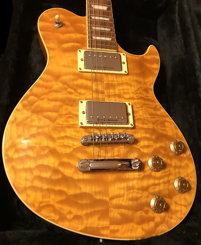 Greg Bennett Fastback 2002  Golden Yellow “10” Quilt top! Awesome player! image 1