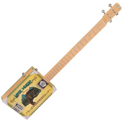Lace Cigar Box Electric Guitar ~ 4 String ~ Grizzly Bear for sale