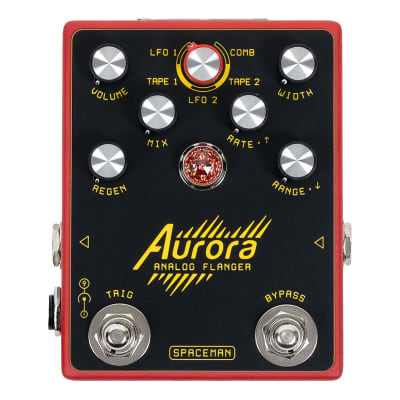Spaceman Aurora Analog Flanger Guitar Effects Pedal, Red Standard image 1