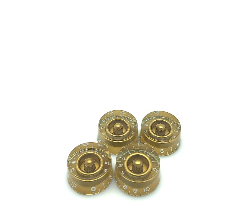 4 Les Paul Style Speed Knobs Set - Gold | Reverb