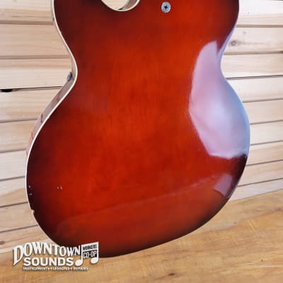 ‘60s Harmony Rocket Hollow Body Electric Guitar with Hard Case - Red Burst, 7lbs image 8