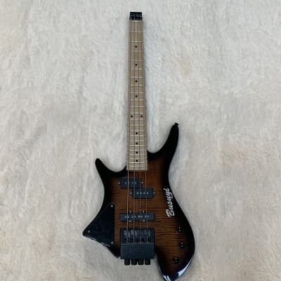 4 String Short Scale Neck Through Bass/6 String  Tremolo Busuyi Double Sided, Headless  Guitar image 2