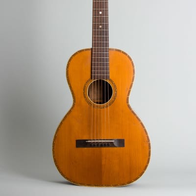 Concert Size Flat Top Acoustic Guitar, labeled Galiano,  c. 1925, black hard shell case. for sale