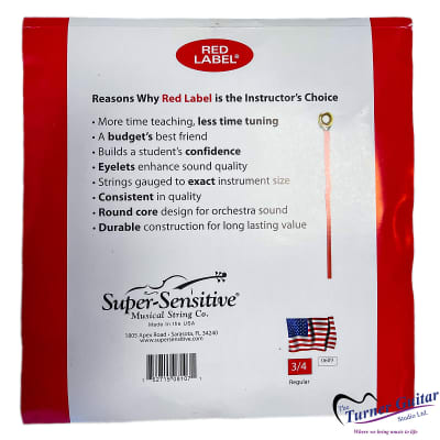 Red Label Double Bass Strings Set - 3/4 Regular Size image 2