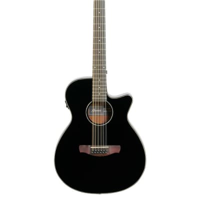 Ibanez AEG5012 Acoustic Electric Guitar Black image 2