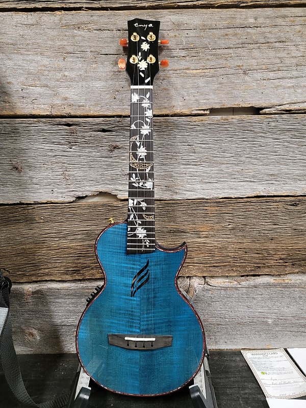 Enya E6 Flower Uke Blue2023 Reverb