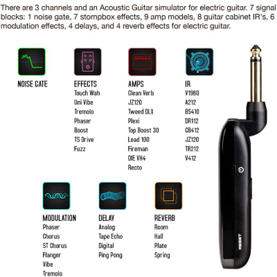NUX Mighty Plug MP-2 Guitar and Bass Modeling Headphone Amplug with Bluetooth,13 Amplifier Models,20 IR,19 Variety of Effects image 3