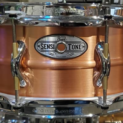 Pearl Sensitone Copper Beaded 5x14 Snare Drum image 1