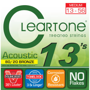 Cleartone 7613 80/20 Bronze Acoustic Guitar Strings - Medium (13-56)