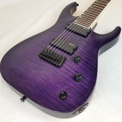 ESP LTD SH-207 Brian "Head" Welch 7 String Electric Guitar, Flame Maple Top, See Thru Purple, w/ESP Form Fit Hard Case 2023 image 6