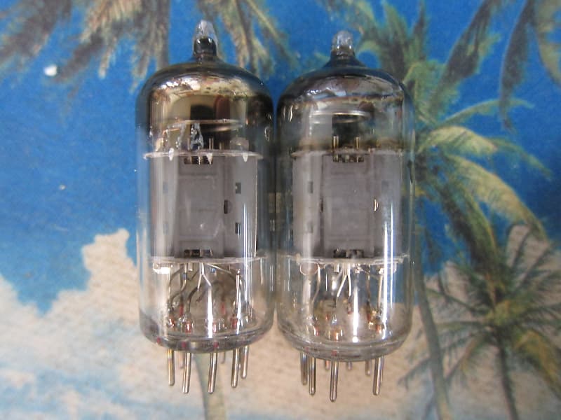 Pr Vintage Mullard 12AU7 ECC82 Preamp Tubes, 1960s, Strong/Balanced, Gt  Britain, Ex Sound 1960s Clear