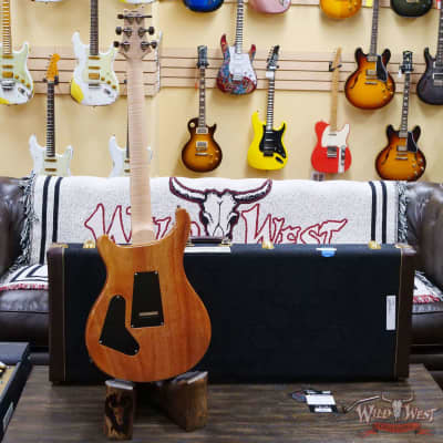 Paul Reed Smith PRS Wood Library 10 Top Custom 24 Floyd Rose Ebony Fingerboard Flame Maple Neck Blue Fade image 9