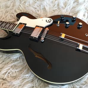 Rare 1995 Epiphone Riviera Ebony (EB) Black MIK Peerless Made in
