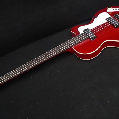 New Hofner Ignition PRO HI-CB-PE-RD RED Club bass guitar LTD Edition Tea Cup Knobs & Flats image 6