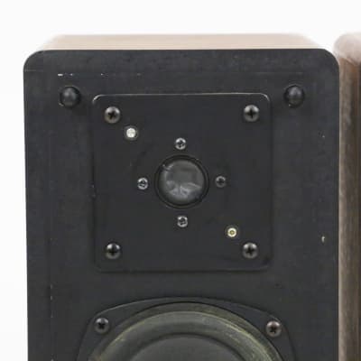 1988 ESS AMT 620 Walnut Bookshelf Small Vintage Audiophile Home Pro Audio Monitors Pair of Speakers 1 Blown Speaker As-Is For Repair image 8