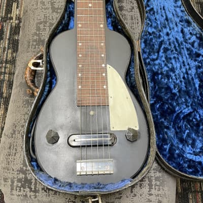 Epiphone Coronet Lap Steel With Case & Bikini Metal Plate Logo Vintage Epiphone Lap Steel Used – Very Good 1940 - Black image 2