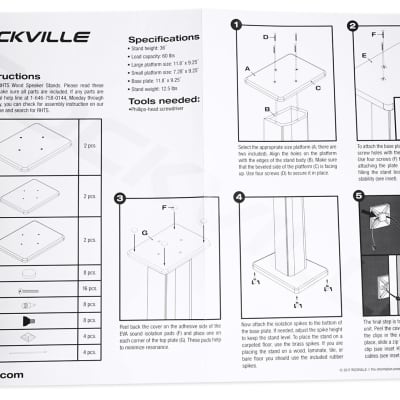 (2) Rockville 36” Studio Monitor Speaker Stands For Focal ALPHA 65 Monitors image 6