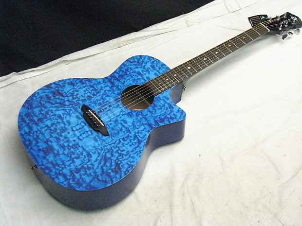 Luna Gypsy Quilt Ash Acoustic-Electric Transparent Blue image 1